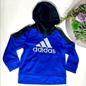 Adidas Black & Blue Active Fleece Hooded Pullover active top toddler 3T